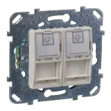 Schneider Electric MGU5.2424.25ZD розетка 2xRJ45, Cat. 6, Unica, бежевый