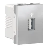 Schneider Electric NU342930, USB-розетка Unica Modular, алюминий