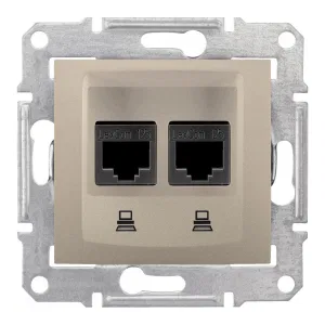 Розетка двойная компьютерная RJ45 Cat.6 Schneider Electric SEDNA, титан (ШНАЙДЕР) Розетка двойная компьютерная RJ45 Cat.6 Schneider Electric SEDNA, титан (ШНАЙДЕР)