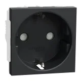 Schneider Electric NU303754 Розетка UNICA NEW Modular с заземлением, со шторками, винтовой зажим, 16 А, 250 В, 2 модуля, антрацит