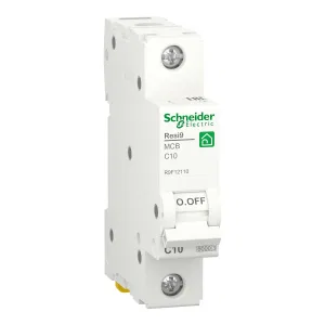 R9F12110 Автоматический выключатель Schneider Electric Resi9, 1 полюс, 10A, тип C, 6kA (ШНАЙДЕР) R9F12110 Автоматический выключатель Schneider Electric Resi9, 1 полюс, 10A, тип C, 6kA (ШНАЙДЕР)